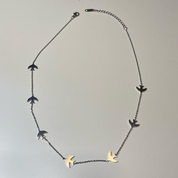 Steel stainless silver color seagull necklace - Picture 2 of 2